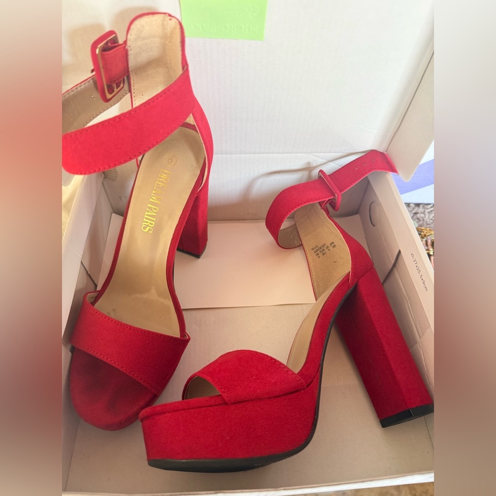 Red Platform Heels